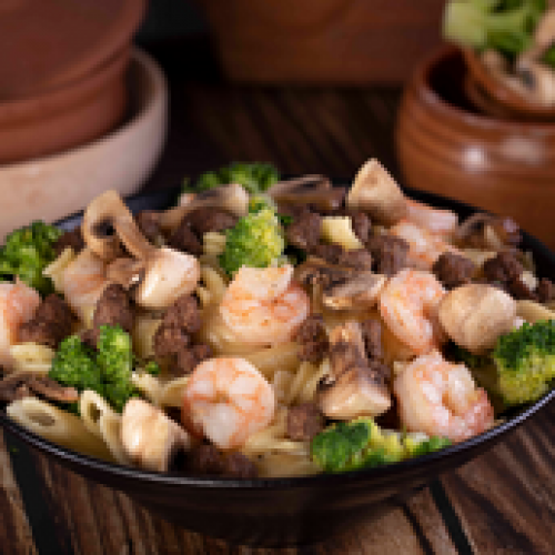 مكرونة لحم وجمبري مكرونة لحم وجمبري