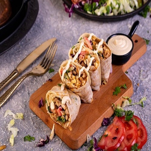 شاورما دجاج خبز صاج مع حمص شاورما دجاج خبز صاج مع حمص