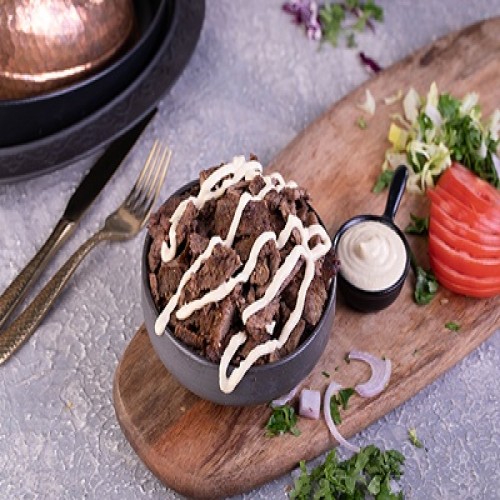 شاورما لحم مع حمص شاورما لحم مع حمص